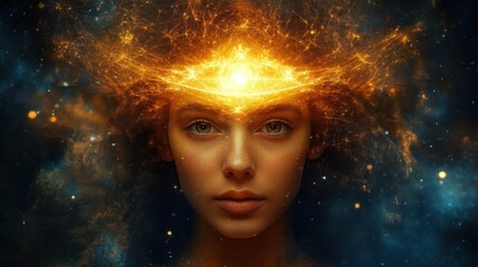 Wall Mural - The transformative experience of connecting with one's higher self.