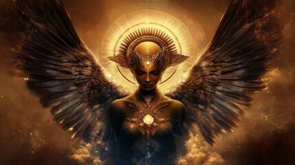 Wall Mural - Illustrating the ethereal essence of angels in spirituality.