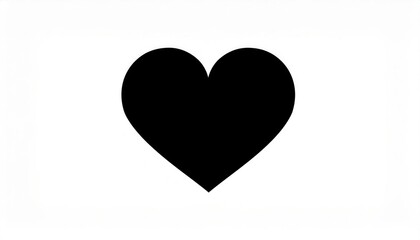 Poster - Minimalist Black Heart Symbol on White Background. Representation of Love, Emotions, Strength, and Simplicity. Perfect for Logo Design, Artistic Creations, or Emotional Conceptual Projects