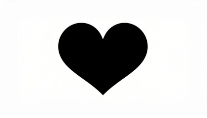 Poster - Minimalist Black Heart Symbol on White Background. Representation of Love, Emotions, Strength, and Simplicity. Perfect for Logo Design, Artistic Creations, or Emotional Conceptual Projects
