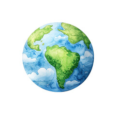 vibrant watercolor earth globe with swirling oceans