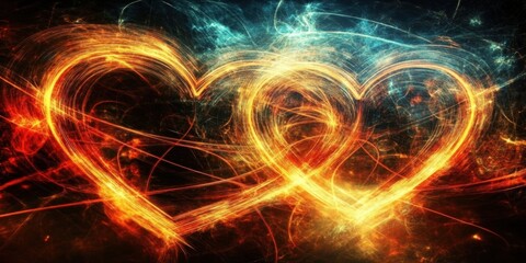 Wall Mural - the mystical connection between love and quantum physics