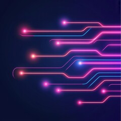 Poster - Dynamic neon circuit patterns abstract space digital art futuristic environment close-up view technology concept