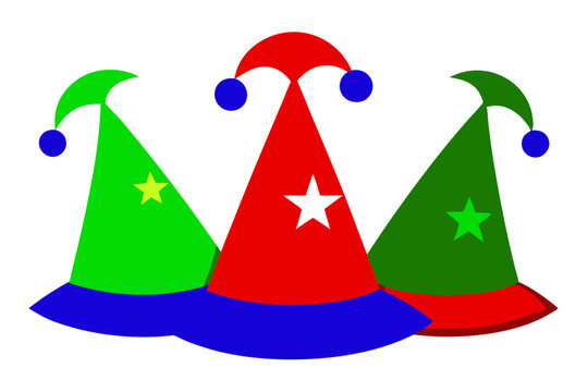 christmas tree and gifts, new-year-hats