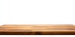 © meristock - Wood table top against a clean, isolated white background, highlighting the natural beauty and texture of the wood table top. Perfect for showcasing various designs using a wood table top.