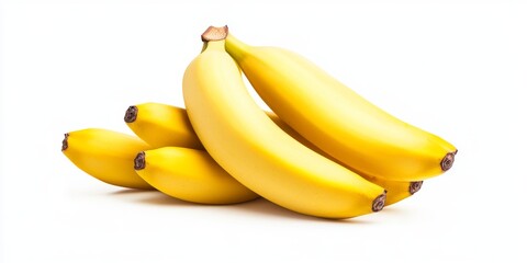 Poster - Bunch of bananas isolated on a white background, showcasing the vibrant yellow fruit. This bananas bunch cutout highlights the fresh and appealing nature of bananas in a clean presentation.
