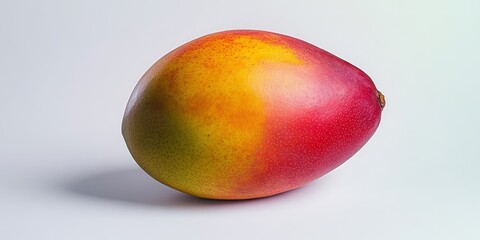 Poster - Isolated mango fruit displayed on a white background, showcasing the vibrant color and texture of the mango fruit, perfect for highlighting the appeal of fresh mango fruit.