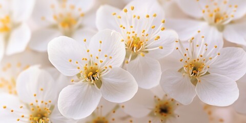 Aufkleber - Macro photography of cherry blossom white flowers, perfect for a screen saver, showcasing the delicate beauty of cherry blossom white flowers in vivid detail.