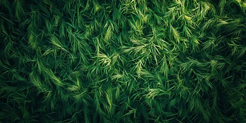 Poster - Aerial perspective showcasing a textured background of lush green grass. This green grass texture creates a captivating and vibrant backdrop.