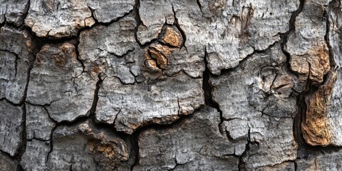 Aufkleber - Close up of an old bark texture showcasing the intricate details and patterns of aged wood. This fragment of an old barked tree reveals the beauty of nature s design in a unique way.