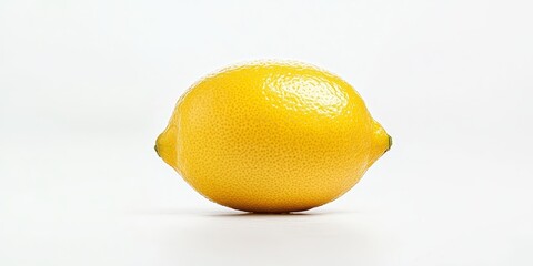 Aufkleber - Fresh lemon isolated on a white background, showcasing the vibrant colors and unique texture of the lemon. This lemon photograph highlights the details of lemon in a crisp presentation.