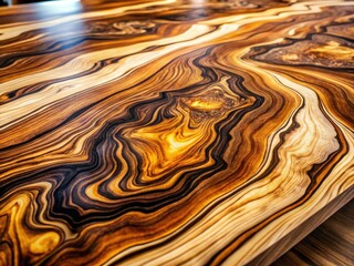 Wall Mural - Vivid 8K marbled wood texture: intricate, flowing grain, bright highlights, detailed surface design.