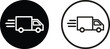 © cool vp - Fast shipping truck icon set in two styles . Delivery truck icon . Vector illustration