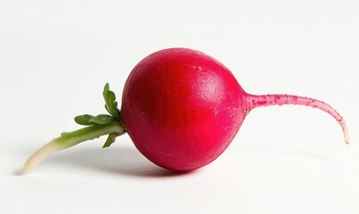 Wall Mural - A small red radish with a green stem