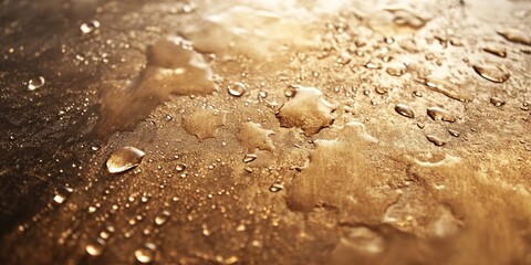 Aufkleber - Water spray and condensation visible on the golden colored stainless steel surface create an eye catching effect, highlighting the unique appearance of the stainless steel in this image.