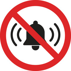 Poster - No bell sign isolated on white background . Notification prohibition sign . Mute notification icon vector