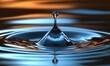 © ภานุวัฒน์ ดีต่อ - A single water droplet falling into a pool, creating a dramatic ripple effect , isolated on white background,  , copy space, copy space for text,