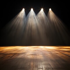 Poster - Stage spotlight action theater venue lighting design dramatic environment low angle view performance concept for audience engagement