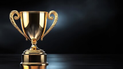 Wall Mural - a shiny gold, background, luxuryen trophy, winner, background, achievement on a dark background, sym