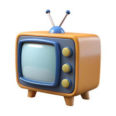 Fototapete - Plastic 3D retro tv icon
