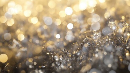 Wall Mural - gold and silver fireworks and bokeh in new year eve and copy space. abstract background holiday.