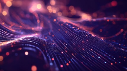 Poster - Big data flow technology and science vector background, tech abstraction with lines electronics and digital style in 3D dimensional perspective, abstract illustration.