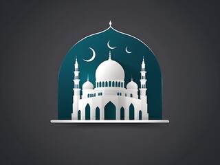 Wall Mural - silhouette of mosque