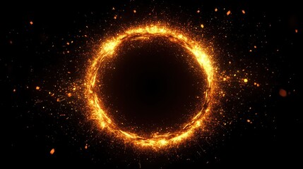 Poster - A fiery circular design with sparks, evoking energy and intensity.