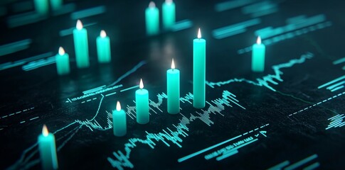 Poster - Illustration of Bitcoin Cryptocurrency with a Bright Glow - Symbolizing Stock and Worldwide Finance