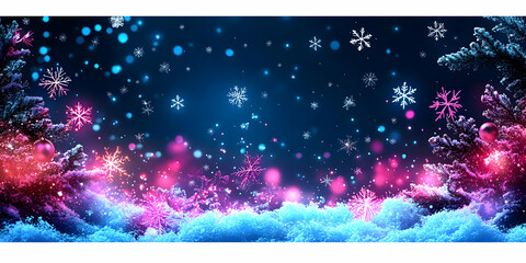 Sticker - Winter Wonderland: Glowing Snowflakes & Festive Lights