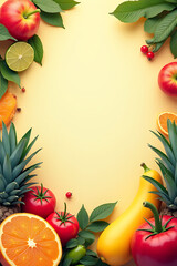 Poster - orful fruits and marketplace concepts are showcased on a beautiful copy space background with vibrant and lively design elements included freely._00002_