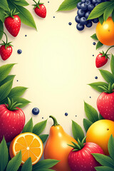 Poster - orful fruits and marketplace concepts are showcased on a beautiful copy space background with vibrant and lively design elements included freely._00003_