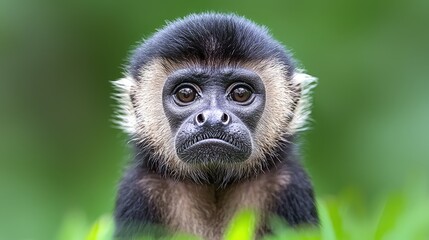 Wall Mural - Close-up portrait of a young woolly monkey.