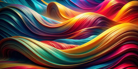 Poster - Abstract 3D Wave Wallpaper: Mesmerizing Dynamic Fluid Art Design for Mobile