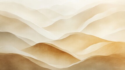 Poster - A soft, abstract depiction of rolling hills in warm, earthy tones.