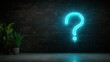 © Nelli - Neon sign in form of a question mark on a wall background representing questions session backdrop
