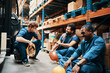 © Davor - Warehouse workers taking a break and laughing together