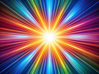 Poster - Abstract Starburst, Digital Light Burst, Vivid Background, Minimalist Photography, 16:9,  Geometric Pattern, Colorful Radiance,  Modern Design, Artistic Wallpaper