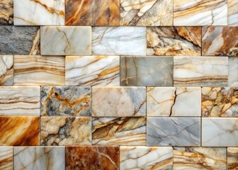 Poster - Abstract White Marble Background: Brown & Gray Stone Wall Texture for Design Art