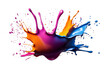 © SBAPNA - Dynamic colorful paint splash, exploding of colors Isolated transparent png