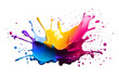 © SBAPNA - Dynamic colorful paint splash, exploding of colors Isolated transparent png