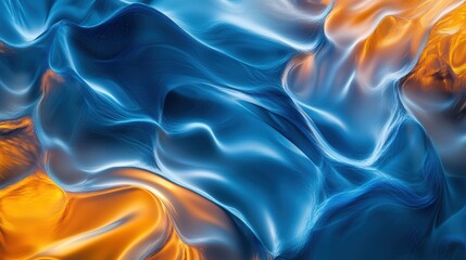 Fototapete - a photo that showcases dynamic gradient textures, transitioning smoothly from electric blues to bright oranges.