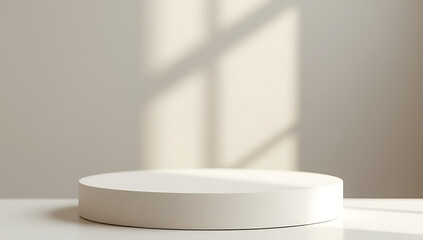 Aufkleber - Beautiful sandstone top product display platform with a selective focus on its white and visually appealing design features prominently._00001_