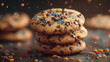 © Drap - Delicious Chocolate Chip Cookies with Sprinkles - A 3D Rendered Image