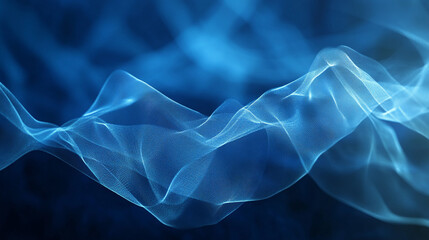 Poster - Fluid blue waves create a mesmerizing effect in a digital artwork display. 