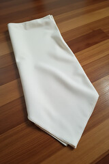 Aufkleber - A napkin or piece of fabric lies on a wooden table with a subtle clipping path for design purposes._00003_