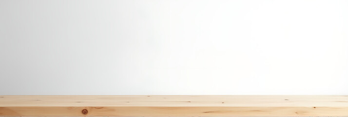 Aufkleber - A minimalist wood tabletop is placed on a white abstract background for montage product display and key visuals creation._00002_
