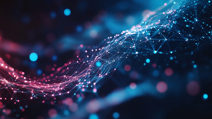 Poster - Vibrant abstract lights create a dynamic visual rhythm in digital artwork. 
