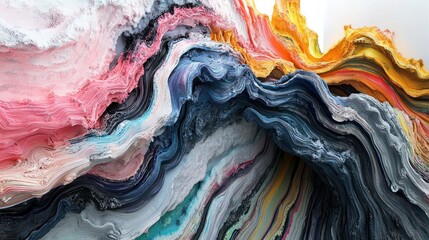 Poster - Abstract artwork featuring vibrant, flowing colors resembling waves or landscapes.