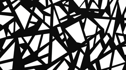 Aufkleber - Abstract black and white geometric pattern with sharp angles and shapes.